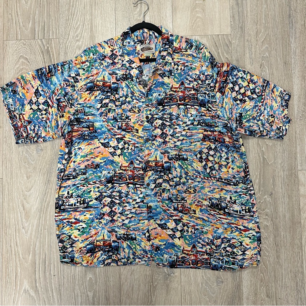 Art of Eddy Y by Reyn Spooner race car shirt